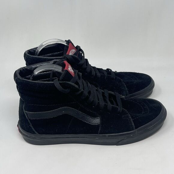 Vans SK-8 Hi Shoes Mens 8.5 Womens 10 Triple Black Canvas Suede Skate Sneakers - Picture 3 of 16